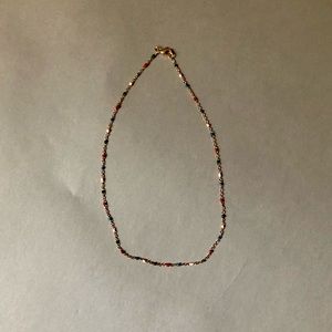 BRANDY MELVILLE GOLD NECKLACE WITH MULTI-COLORED BEADS